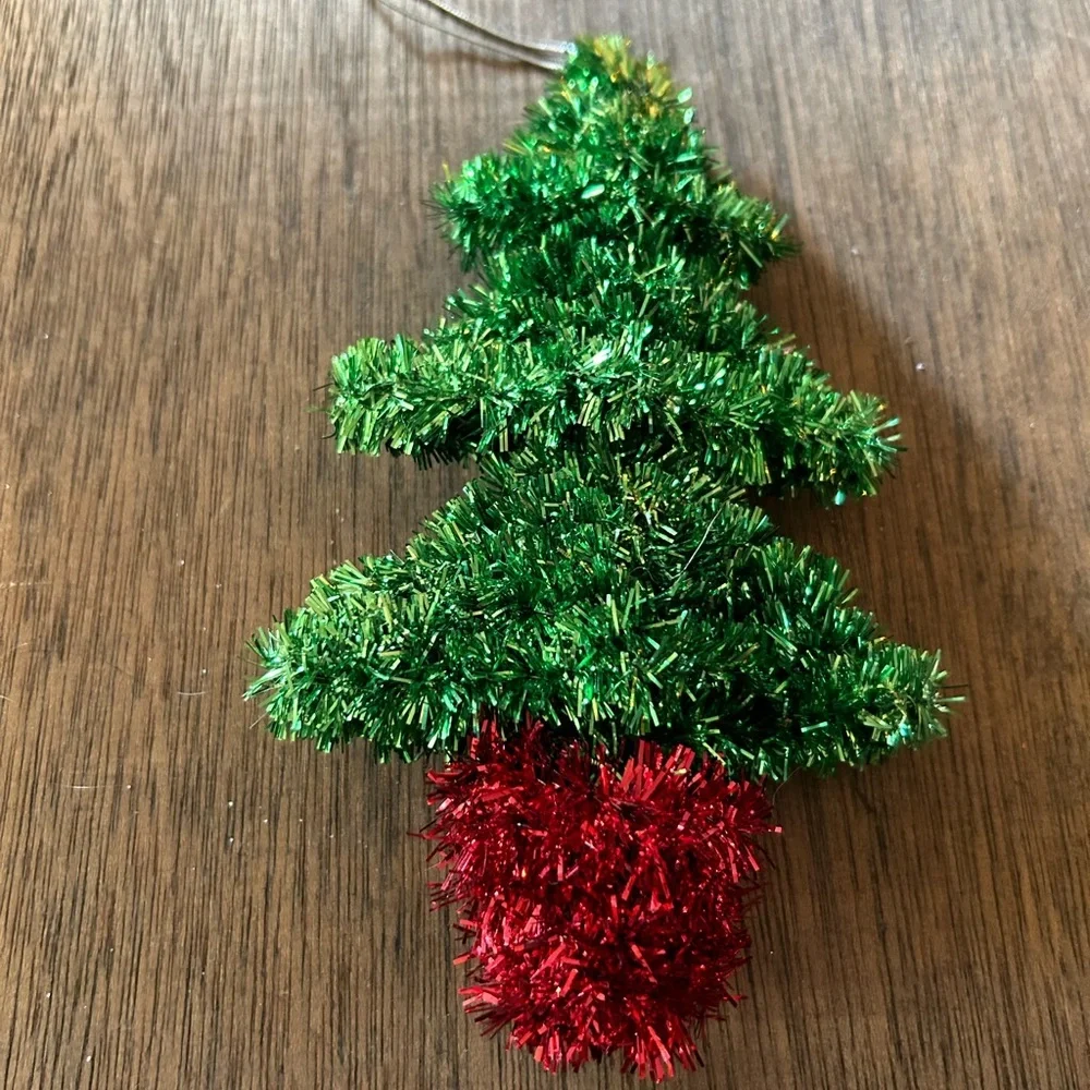 Vintage Tinsel Tree Ornament